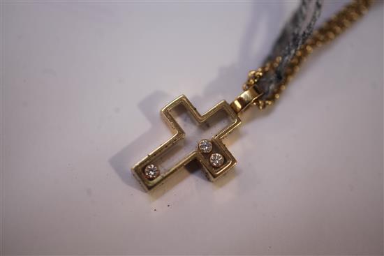 A Chopard Happy Diamond glass-panelled cross pendant,